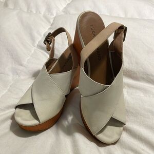 LUCKY BRAND | LP-Merrona |Platform |Slingback |XCross |Open Toe |Wedge |Size 7.5